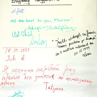1999 Glückwünsche zur Sprachschulen Eröffnung